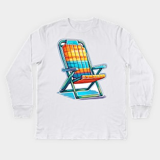 Folding beach chair design Kids Long Sleeve T-Shirt